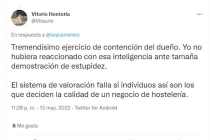 Los internautas también cuestionaron la actitud del comensal.
