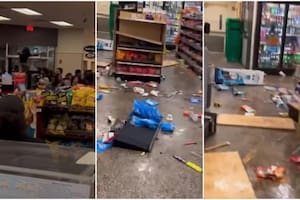 Los jóvenes destruyeron la tienda comercial