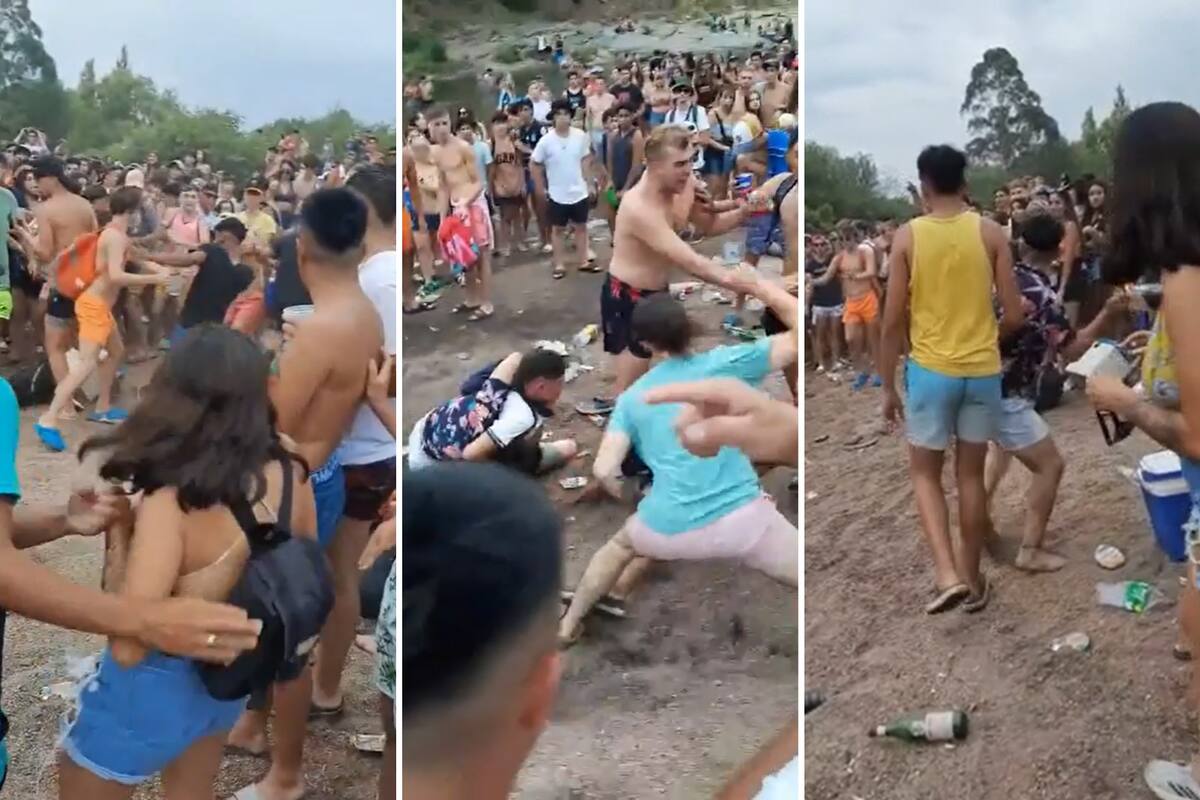 Los jóvenes se insultaron, y luego se agarraron con puños y patadas y hasta una botella