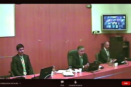 Los jueces Andrés Basso, Rodrigo Giménez Uriburu y Jorge Gorini, que juzgan a Cristina Kirchner