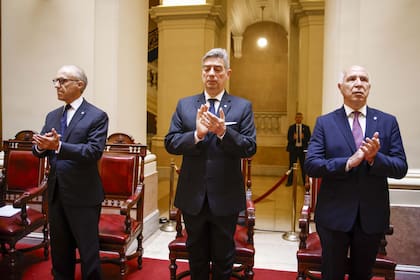 Los jueces de la Corte, recientemente, en un homenaje a los participantes del juicio a las juntas militares