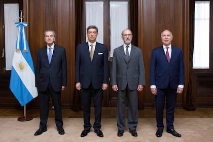 Los jueces de la Corte Suprema de Justicia: Juan Carlos Maqueda, Horacio Rosatti, Carlos Rosenkrantz y Ricardo Lorenzetti