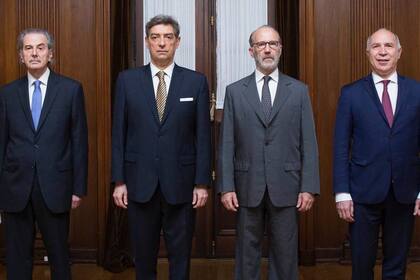 Los jueces de la Corte Suprema: Juan Carlos Maqueda, Horacio Rosatti, Carlos Rosenkrantz y Ricardo Lorenzetti