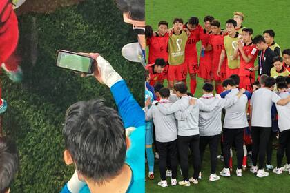 Los jugadores de Corea vivieron con mucha expectativa y emoción el final del partido de Uruguay ante Ghana en el Mundial