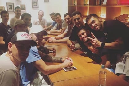 Los jugadores de la selección Argentina en un momento de intimidad