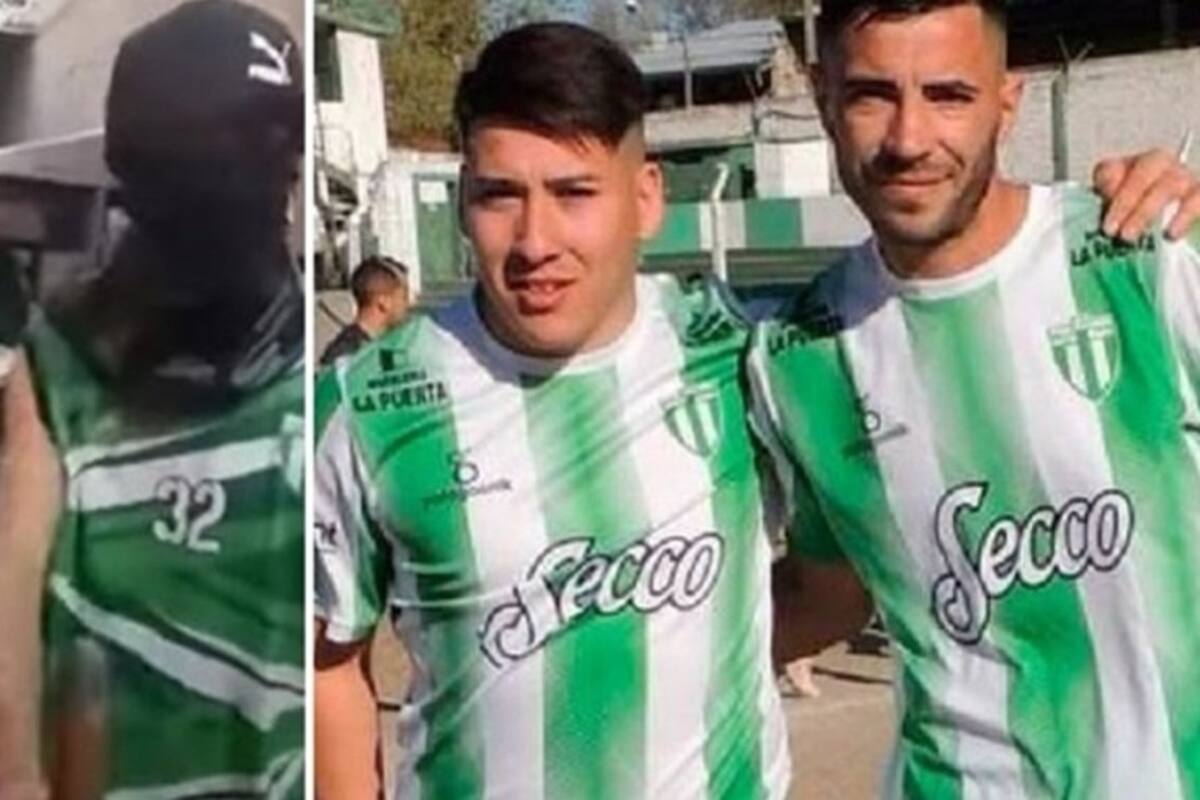 Los jugadores del Club Bella Vista de Córdoba Iván Radicci (23) y Pablo Ferrero (33), que protagonizaron un video en el que fingían ser barras y amenazaban a hinchas rivales.