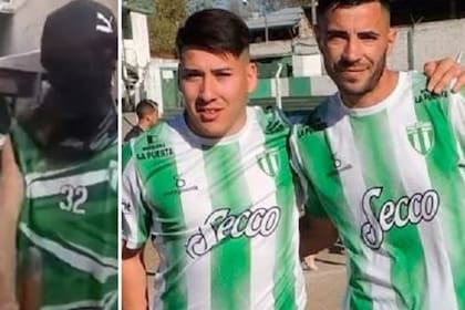Los jugadores del Club Bella Vista de Córdoba Iván Radicci (23) y Pablo Ferrero (33), que protagonizaron un video en el que fingían ser barras y amenazaban a hinchas rivales.