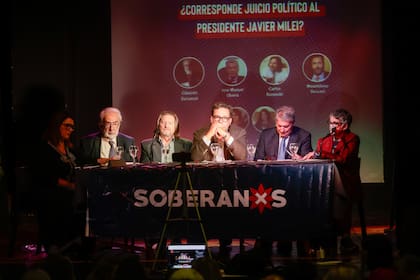 Los juristas Maximiliano Rusconi, Carlos Rozanski, Eduardo Barcesat y José Manuel Ubeira, este miércoles