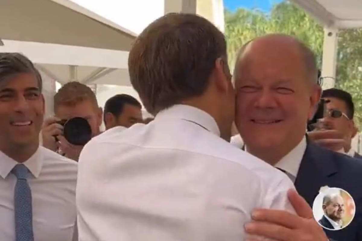 Los líderes del G7 le cantaron el feliz cumpleaños al canciller alemán, Olaf Scholz, en la cumbre en Italia (Captura de video)