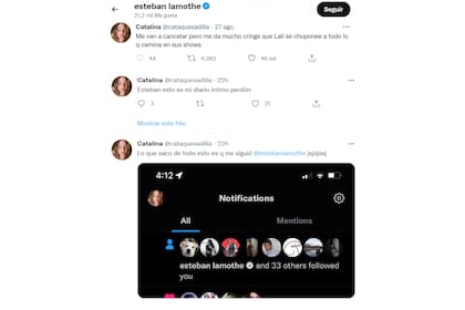 Los likes de Esteban Lamothe a la usuaria que criticó a Lali Espósito
