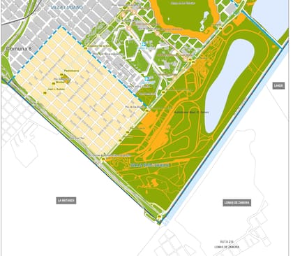 Los límites de Villa Riachuelo, de acuerdo a la cartografía oficial de la ciudad