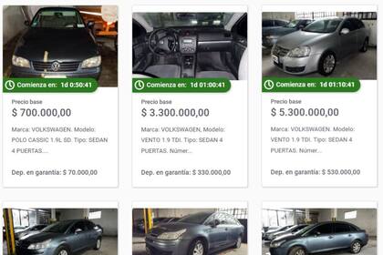 Los lotes de autos en las subastas del Banco Ciudad