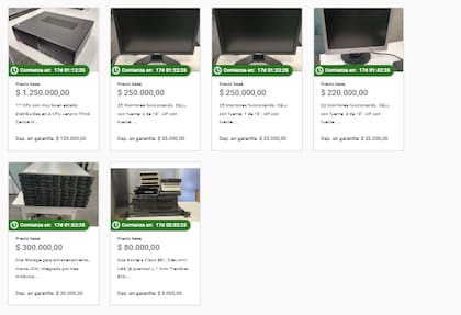 Los lotes de computadoras de la subasta del Banco Ciudad