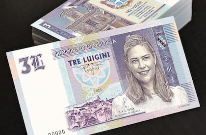 Los "luigini", la moneda de Seborga, con el rostro de la princesa Nina. Hasta hace poco tiempo, sólo tenían monedas.