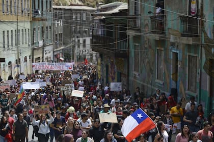 Los manifestantes volvieron a protestar ayer en Valparaíso