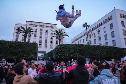 Los marroquíes celebran en Rabat la clasificación a semifinales