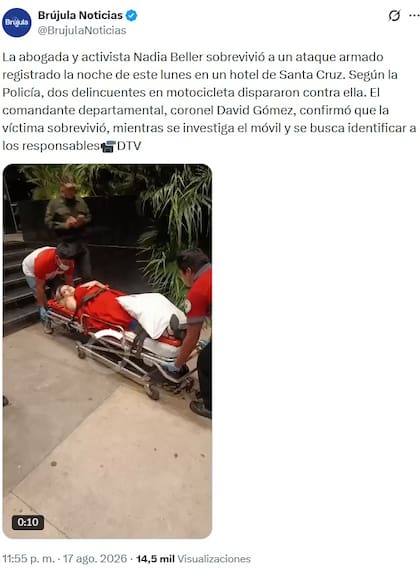 Los medios de Bolivia se hicieron eco del ataque que recibió Nadia Beller