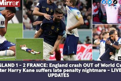 Los medios ingleses lamentaron la eliminación de su seleccionado ante la derrota con Francia