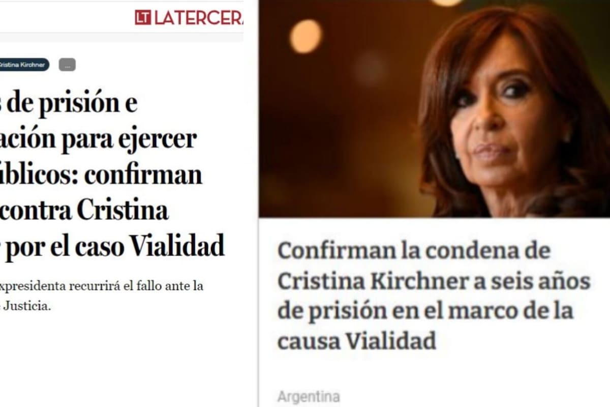 Los medios internacionales reflejaron la condena a Cristina Kirchner