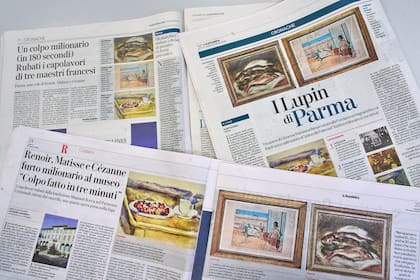Los medios italianos siguieron la noticia del robo sufrido en marzo, en Parma