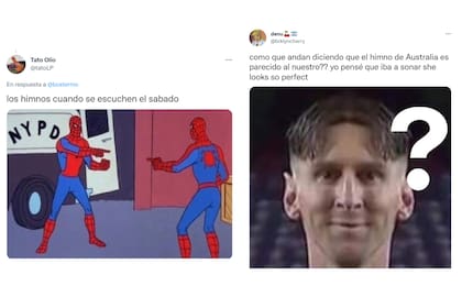 Los mejores comentarios y memes sobre los himnos de Argentina y Australia