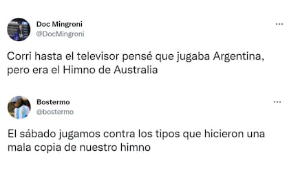 Los mejores comentarios y memes sobre los himnos de Argentina y Australia