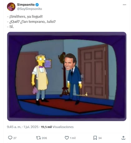 Los mejores memes de la llegada de julio (Foto: Captura X/@SoySimpsonito)