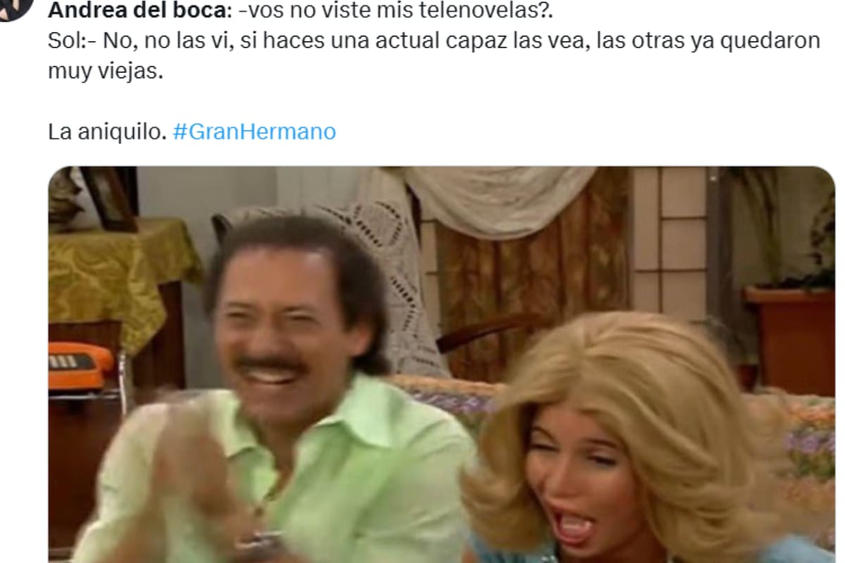 Los mejores memes en las redes sociales tras la pelea de Andrea del Boca con Solange Abraham en Gran Hermano