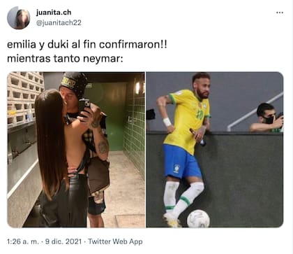 Los mejores memes por Neymar luego de la confirmación del romance entre Duki y Emilia Mernes