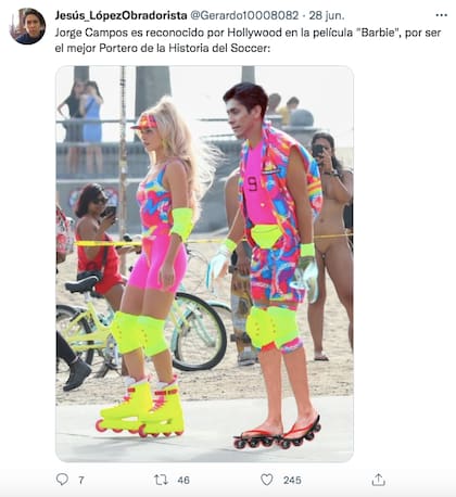 Los mejores tuits por el atuendo de "Barbie" y su comparación con Jorge Campos