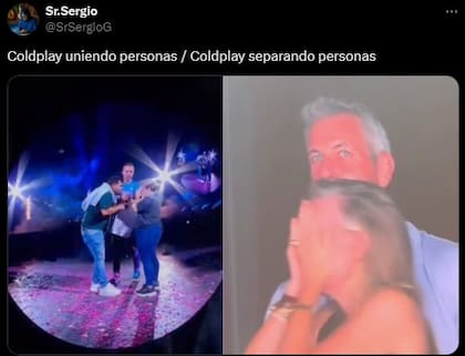Los memes de la kiss cam en el recital de Coldplay