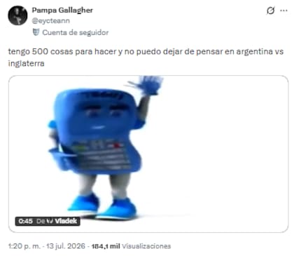 Los memes del partido de la Argentina e Inglaterra (Foto: X)