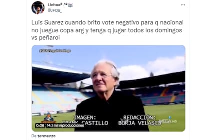 Los memes llenaron Twitter tras la derrota de Nacional de Montevideo (Foto: Captura de Twitter)