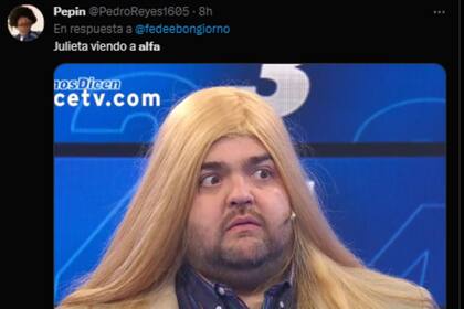 Los memes se inclinaron a la imaginación de la reacción de Julieta
y Romina al ver a Alfa (Captura Twitter)
