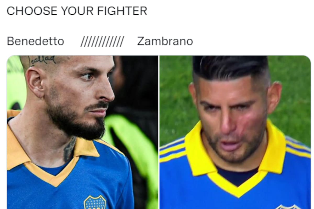 Los memes tras el Boca Racing hicieron mucho foco en la pelea entre Benedetto y Zambrano