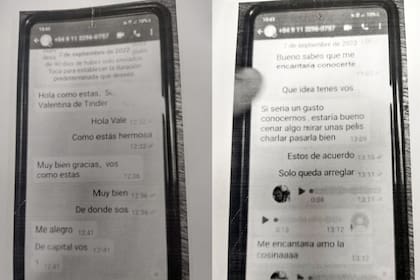 Los mensajes de la estafadora de Tinder