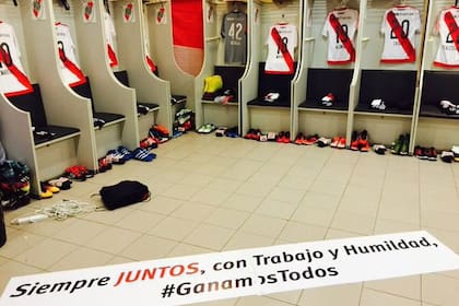 Los mensajes de River en el vestuario visitante de la Bombonera
