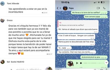 Los mensajes de texto de Clara que recibió de parte de su mamá Graciela y de su papá, Ricky Sarkany