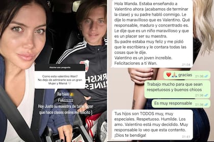 Los mensajes de Wanda Nara sobre Valentino en su historia de Instagram