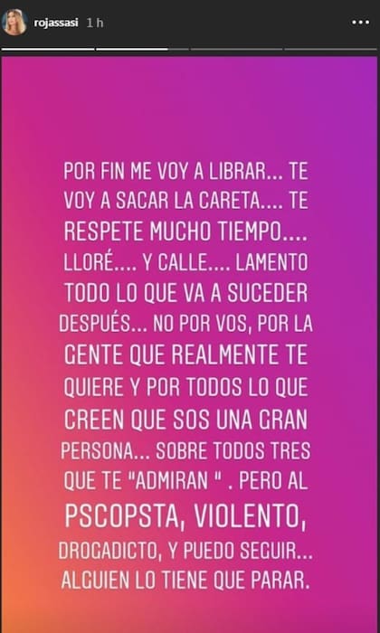 Los mensajes enimágticos que se vieron en las cuentas de Rojas y Castro antes de que Sabrina informara que ella y su marido habían sido hackeados