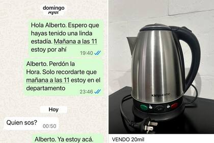 Los mensajes que dejó de responder el estafador y uno de los artefactos robados