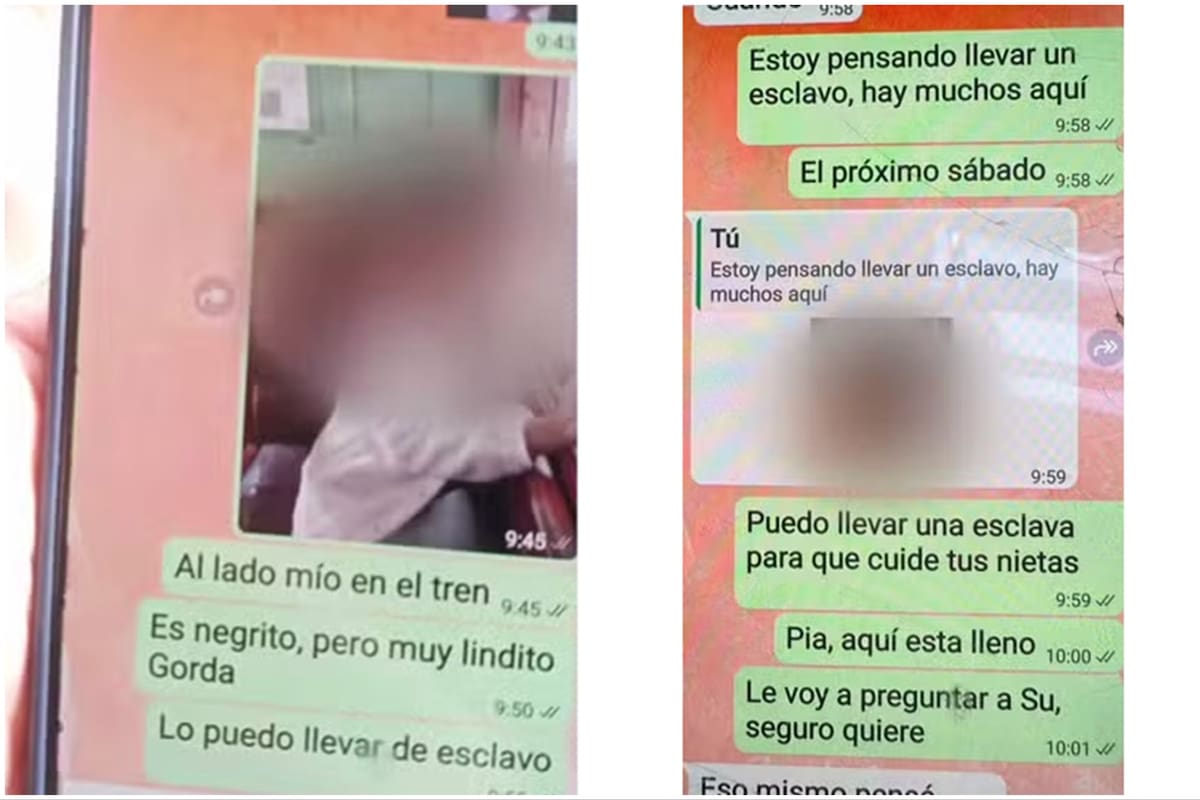 Los mensajes que enviaba el argentino sobre el niño sentado frente a él