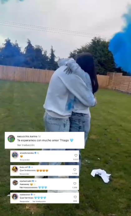 Los mensajes que recibieron Gonzalo y Karina al revelar que esperan un varón (Foto: Captura de Instagram @nacucchio.karina)