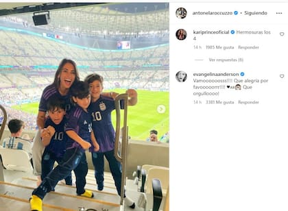 Los Messi celebraron con la camiseta alternativa, como en cada partido