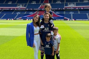 Los Messi, en el Parque de los Príncipes
