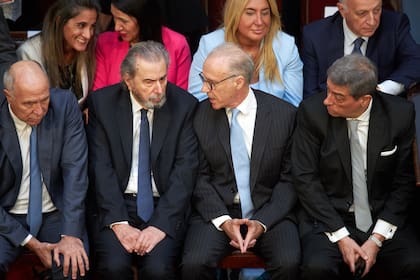 Los miembros de la Corte Suprema de Justicia: Lorenzetti, Maqueda, Rosenkrantz y Rosatti, el día de la inauguración de sesiones legislativas