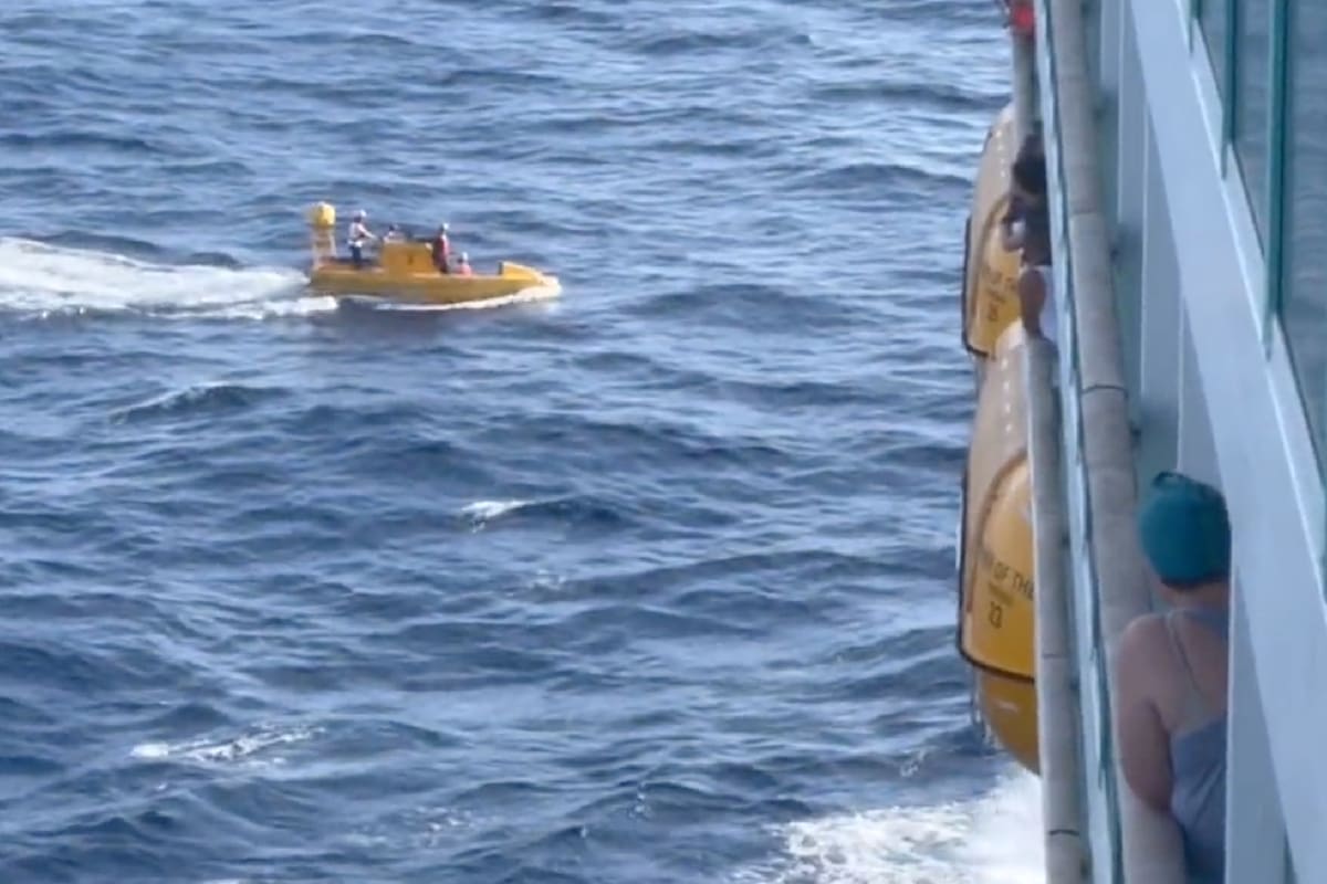 Los miembros de la tripulación rescataron a la mujer, quien cayó de la décima cubierta de un crucero