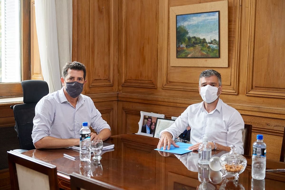 Los ministros del Interior, Wado de Pedro, y de Desarrollo Social, Juan Zabaleta, se reunieron hoy en la Casa Rosada.