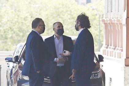 Los ministros Guzmán Kulfas y Cafiero, en casa de gobierno