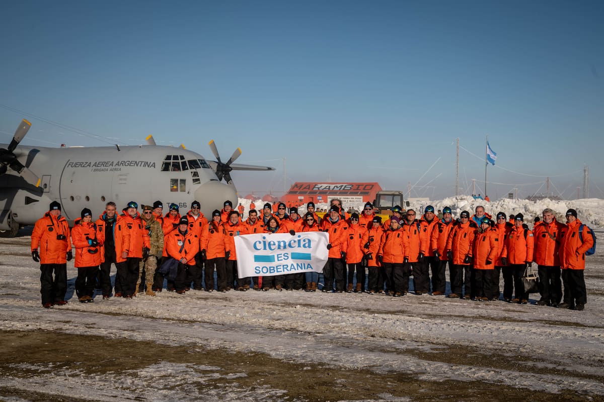 Los ministros Jorge Taiana, Daniel Filmus y Carla Vizotti, en la delegación argentina que viajó a la Antártida